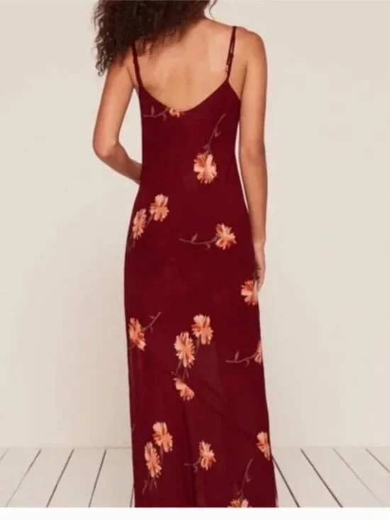 Reformation Auburn floral Santiago Maxi Slip Slit Dress - Picture 8 of 12